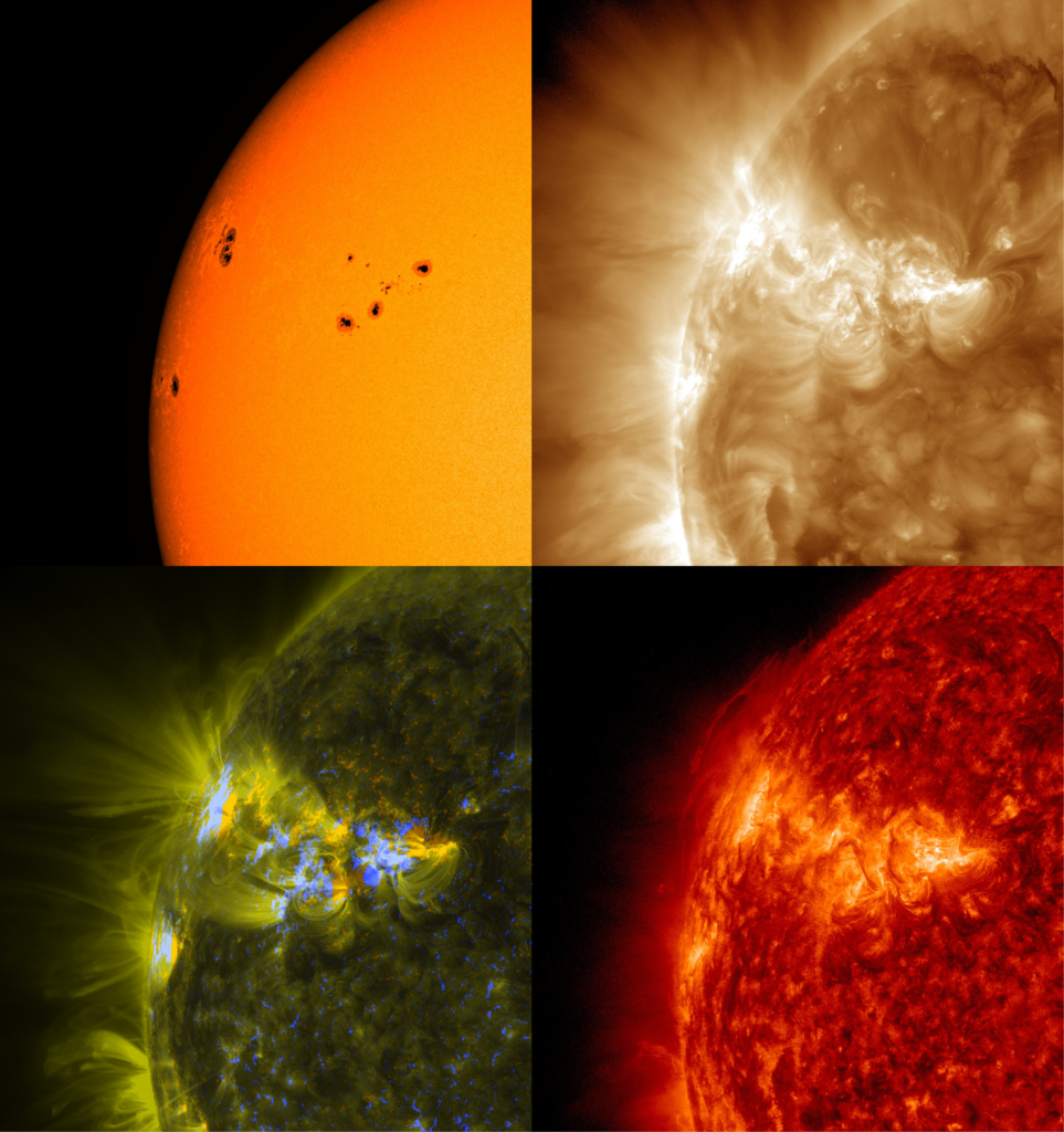 Mosaic of images of the Sun from the Solar Dynamics Obseratory - 4-14-2015 `19:15-19:40 UT