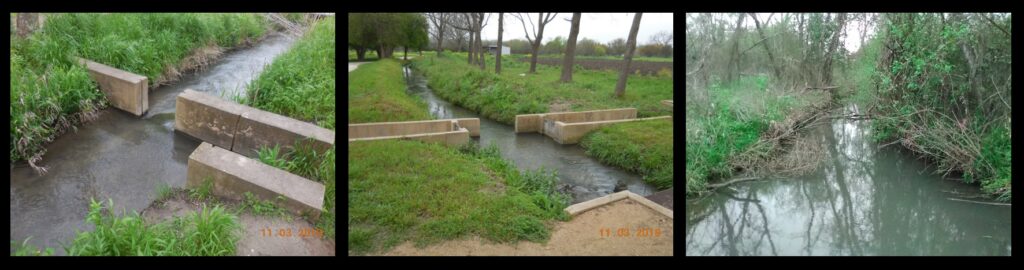 Acequia water channels in action.