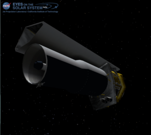 Spitzer Space Telescope. Credit: NASA Eyes on the Solar System / Bob Trembley