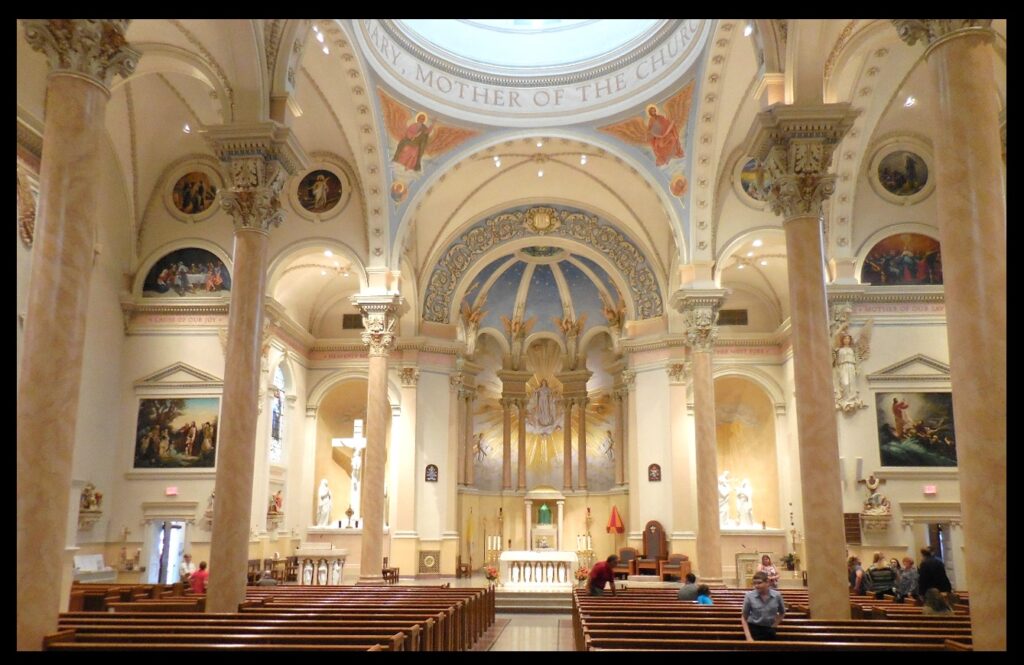 There are in fact two starry domes in St. Mary’s: above the altar is a half-dome, also full of stars.