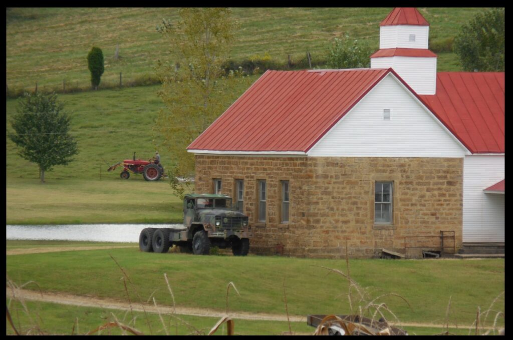 A stone farm building in Leopold.