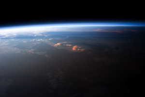 Sunset over western South America, seen from the International Space Station on 12 April 2011.