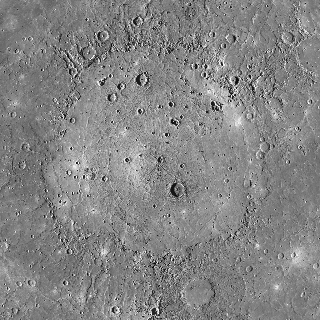 Mercury's Caloris Basin, One of the Largest Impact Basins in the Solar System. Credit: NASA/Johns Hopkins University Applied Physics Laboratory/Carnegie Institution of Washington