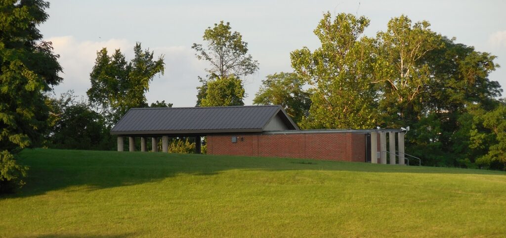 The observatory is located on the campus of Thomas More, away from the main buildings of the college.