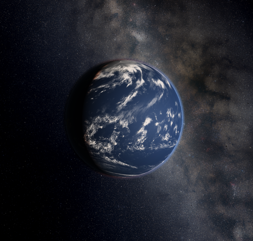 Simulated Water World Exoplanet. Credit:  Universe-Sandbox ²