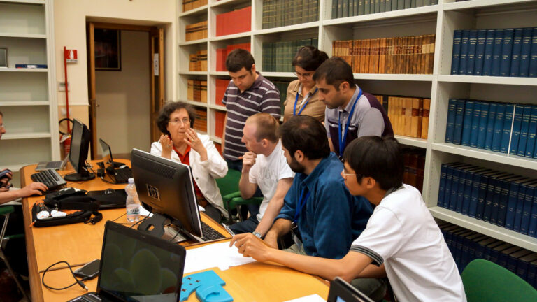 Students in the Specola library with VOSS professor Francesca D’Antona