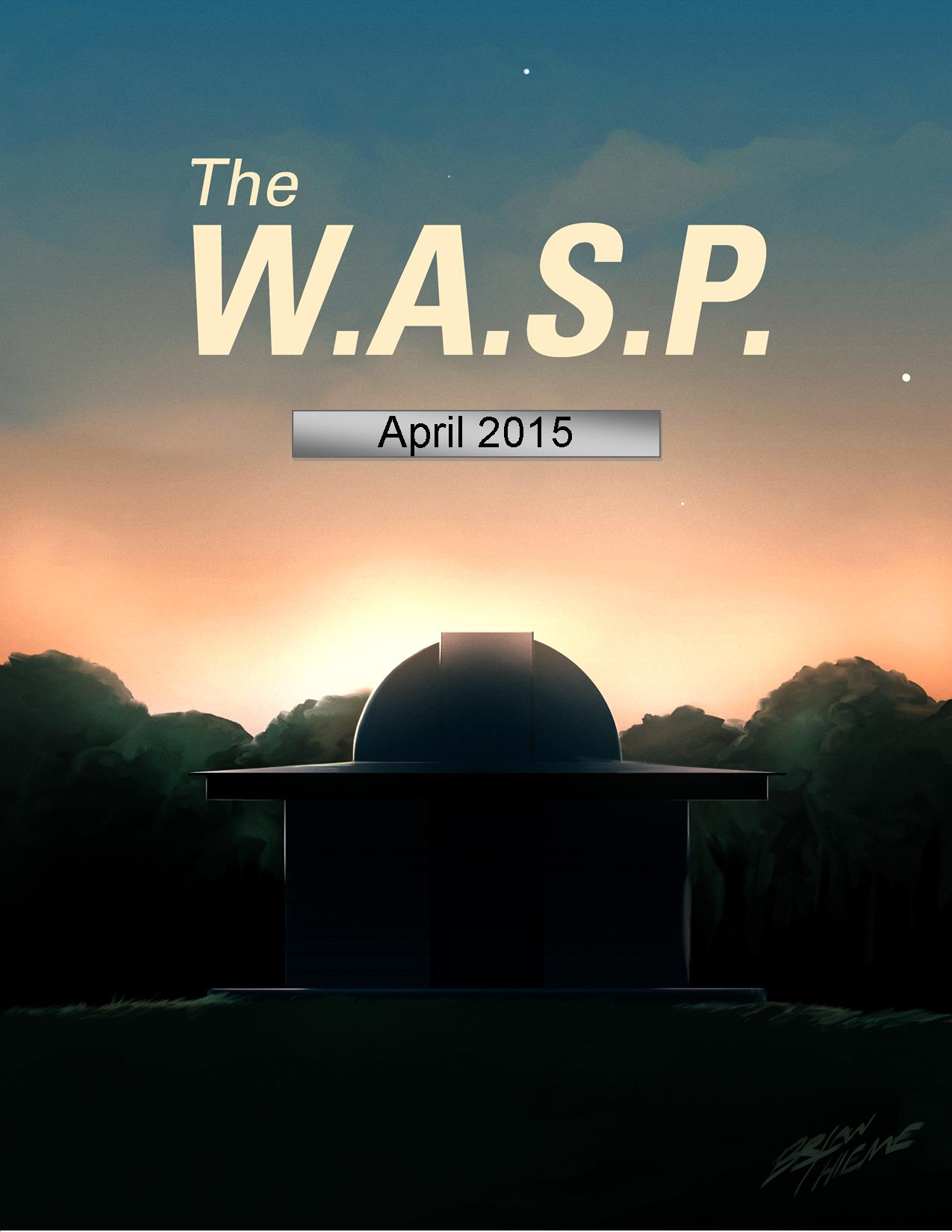 Cover of the April 2015 issue of the W.A.S.P. Artwork by Brian Thieme.