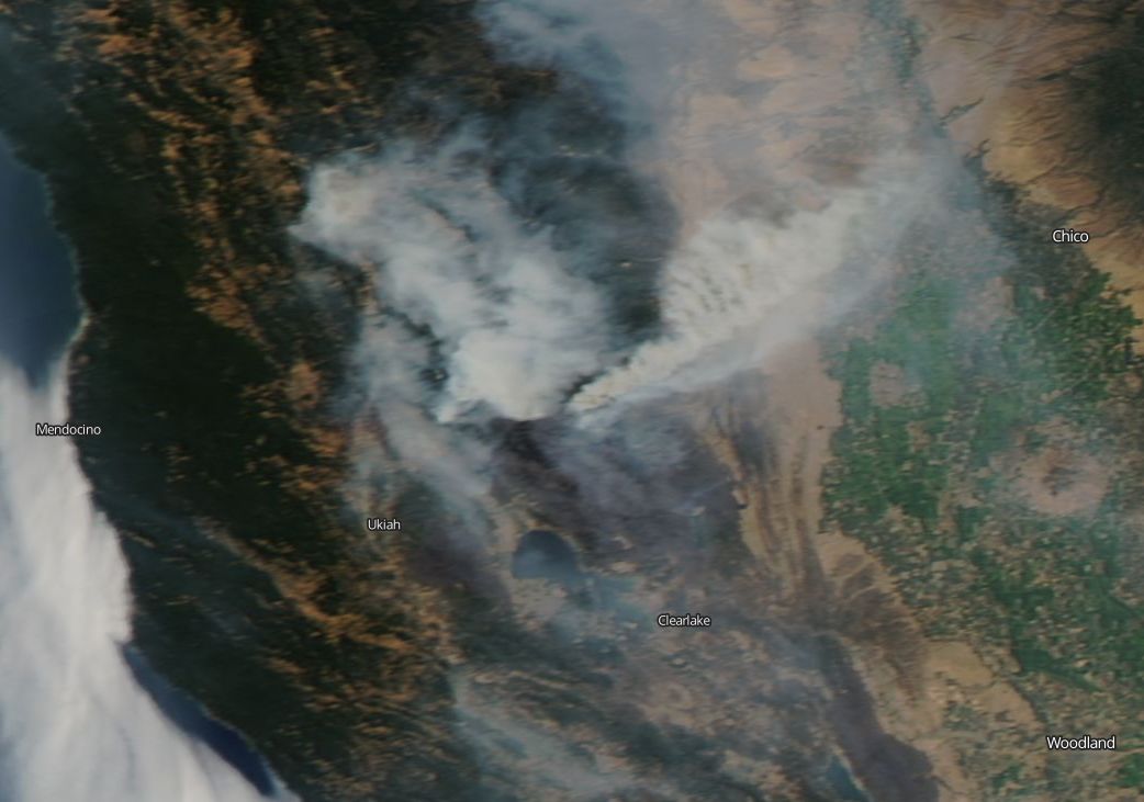 California Fires seen from Space