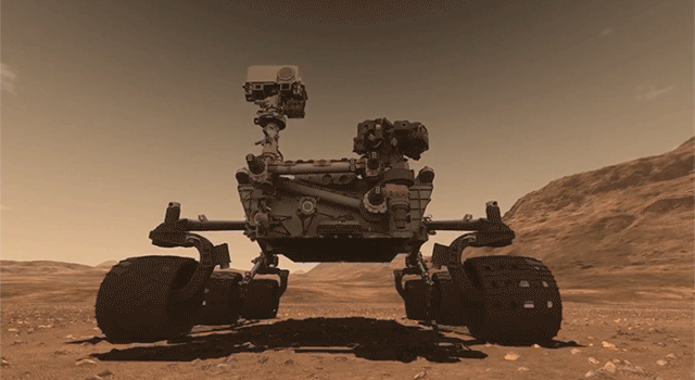 Animation of the Curiosity rover driving on Mars Animation of the Curiosity rover driving on Mars