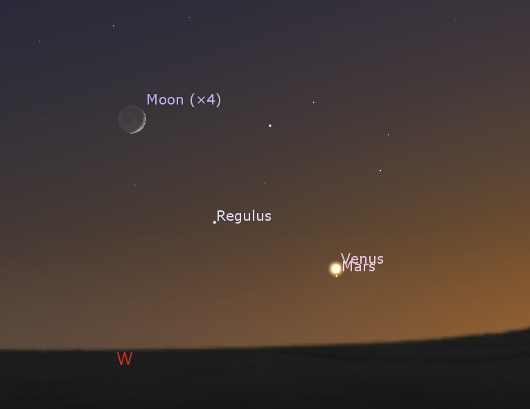 Conjunction of the Moon, Regulus, Venus and Mars