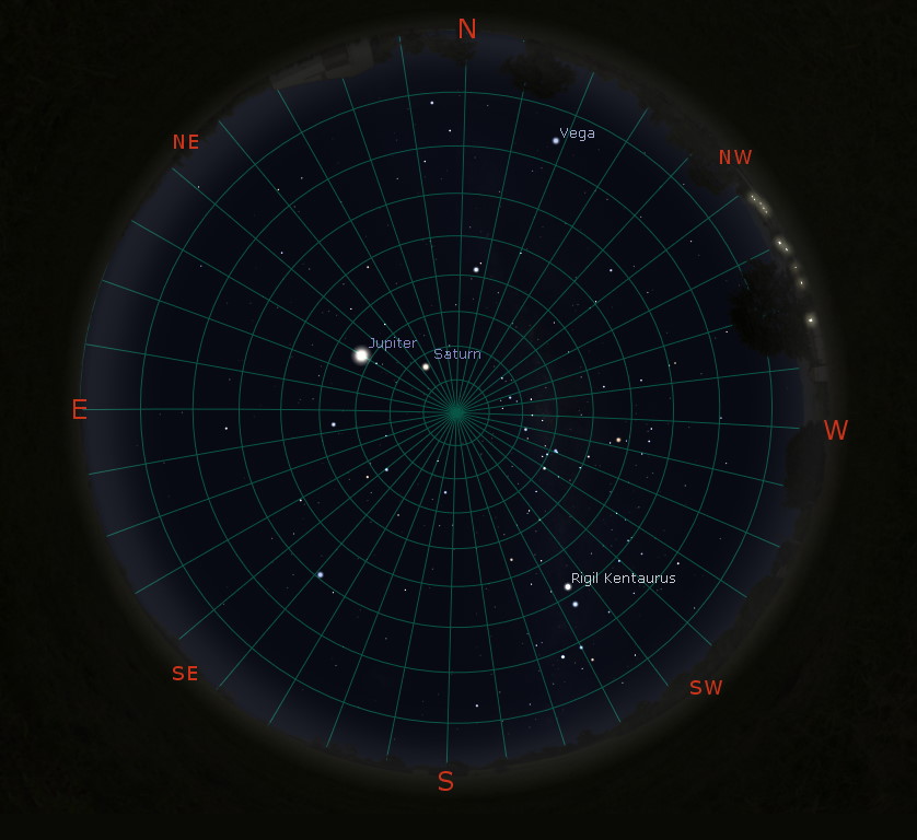Midnight sky from Bell Ville, Argentina