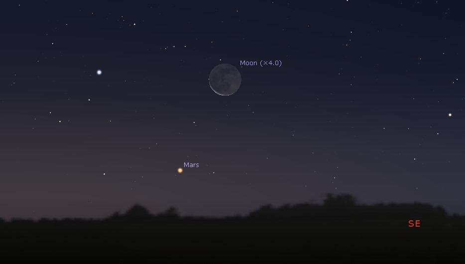 Southeastern horizon on before dawn