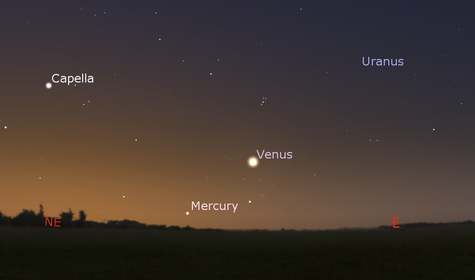 East-northeastern sky after sunset