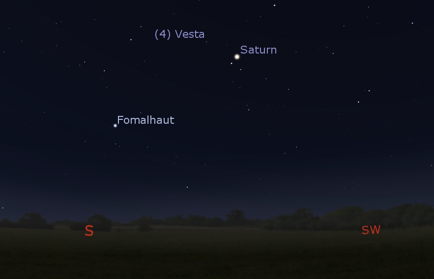 Saturn in the south-southwestern predawn sky