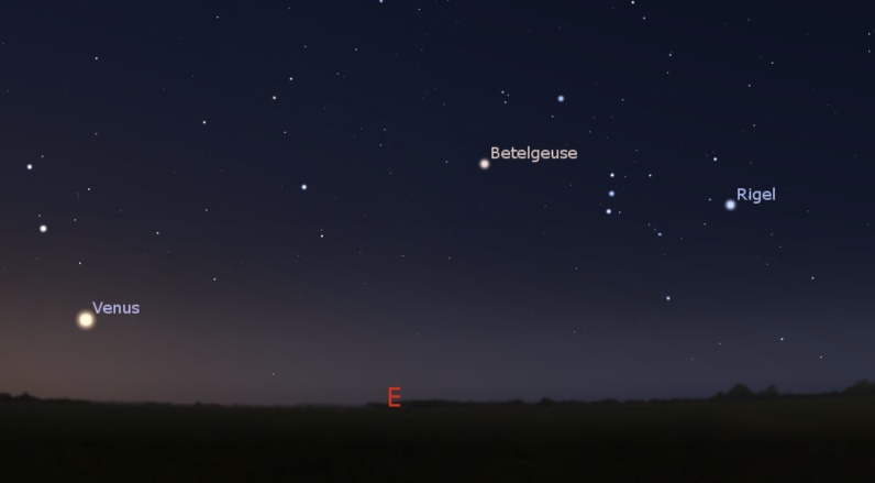 Eastern horizon before dawn